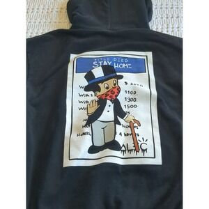 Alec Monopoly Hoodie Stay Home Full Zip Size Large Black Streetwear